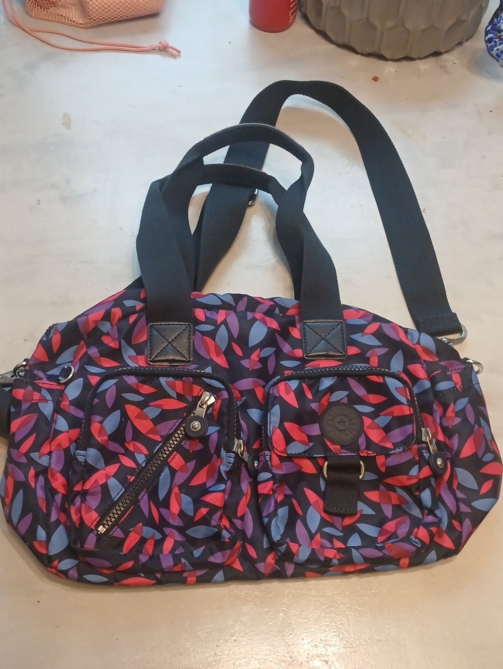 Kipling Floral Leaf Print Women's Shoulder Bag in Multi-Color